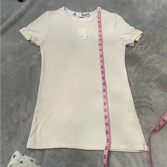 A. Potts tab tee short sleeve rib cream 10905 - Picture 11 of 15